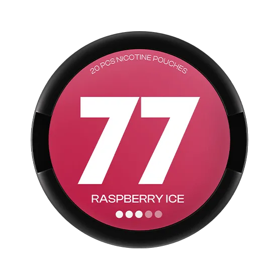 77 Nicotine Pouches Raspberry Ice - Vitt snus online - Bertil´s Snus