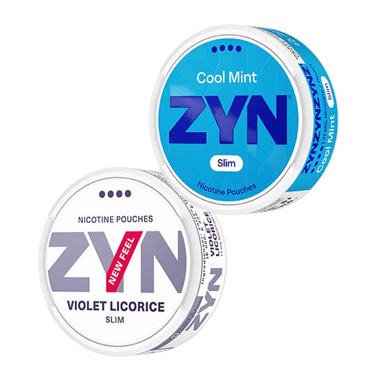 ZYN Slim Mix 2-pack Violet Licorice och Cool Mint - Vitt snus online - Bertil´s Snus