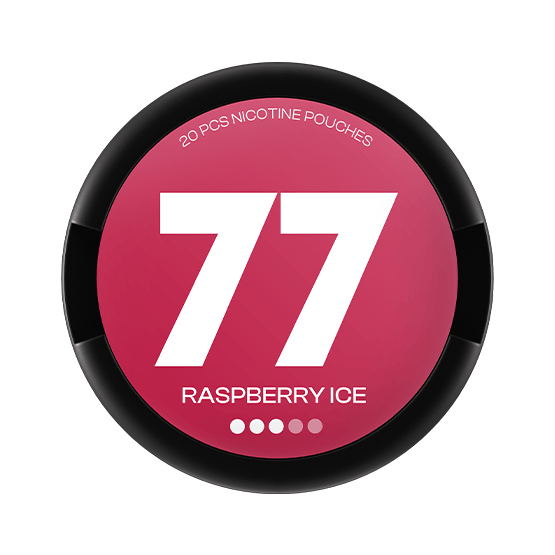77 Nicotine Pouches Raspberry Ice - Vitt snus online - Bertil´s Snus
